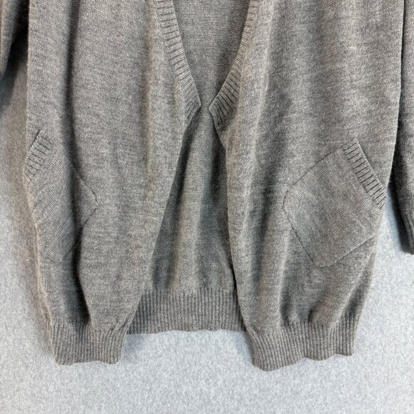 Eileen Fisher Women's Medium Gray‎ Cardigan Sweater Baby Alpaca Wool Open Front - Picture 8 of 16